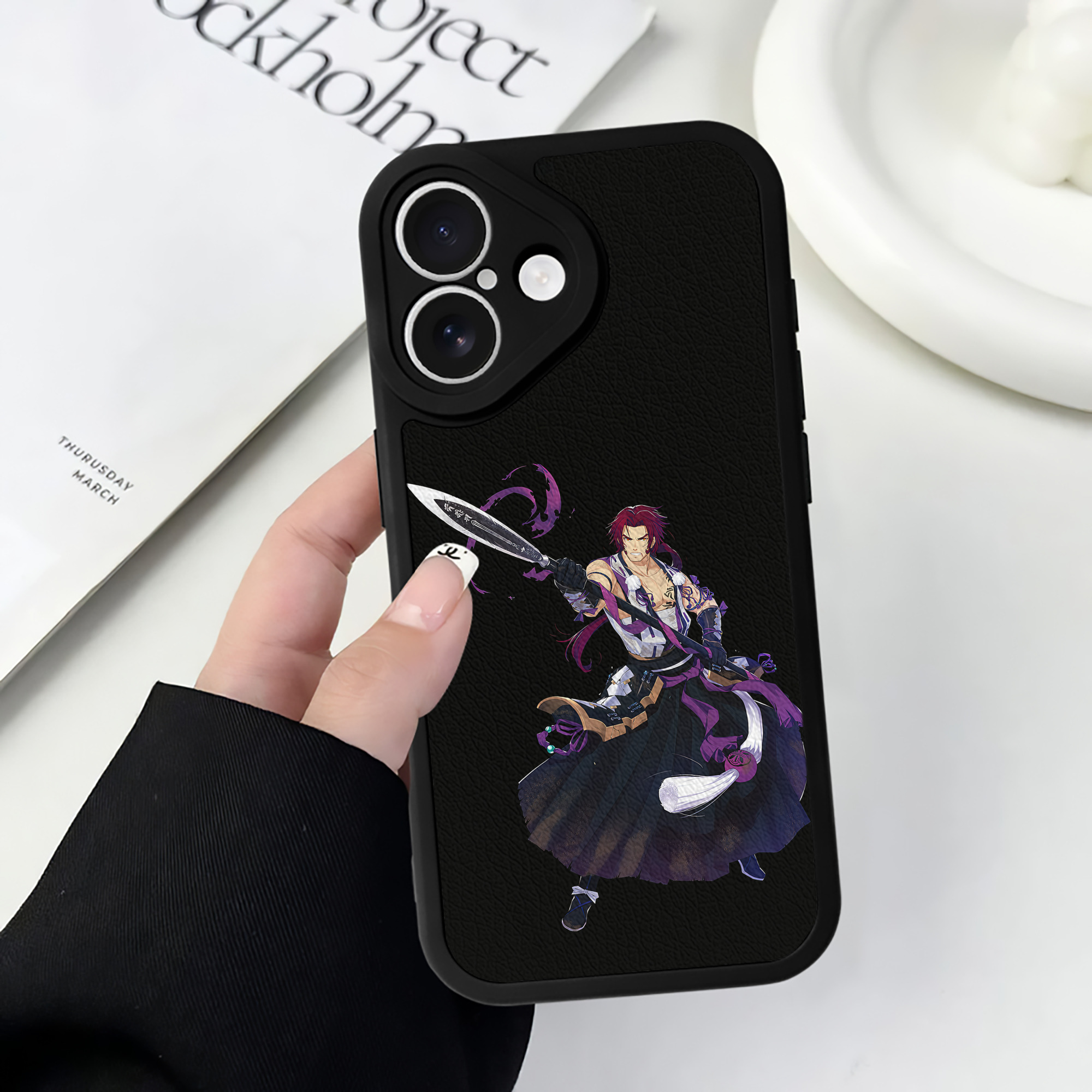 （画像用） 刀剣乱舞 Touken Ranbu 【iPhone 16シリーズ対応】シリコンスマホケース（レザー調） 材質：シリコン